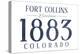 Fort Collins, Colorado - Established Date (Blue)-Lantern Press-Stretched Canvas