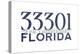 Fort Lauderdale, Florida - 33301 Zip Code (Blue)-Lantern Press-Stretched Canvas