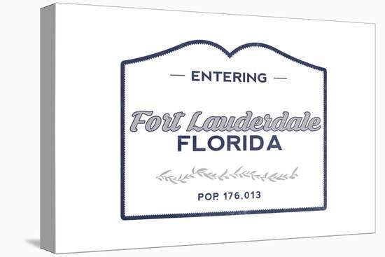 Fort Lauderdale, Florida - Now Entering (Blue)-Lantern Press-Stretched Canvas