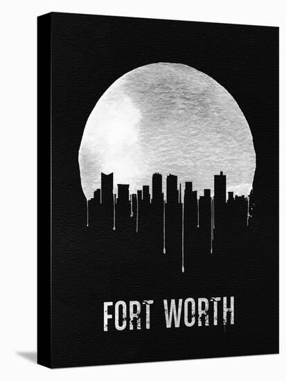 Fort Worth Skyline Black-null-Stretched Canvas