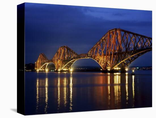 Forth Railway Bridge at Night, Queensferry, Edinburgh, Lothian, Scotland, United Kingdom-Neale Clarke-Premier Image Canvas