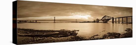 Forth Road and Rail Bridges, Firth of Forth, Edinburgh, Scotland, UK-Alan Copson-Premier Image Canvas