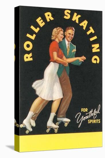 Forties Roller Skating for Youthful Spirits-null-Stretched Canvas