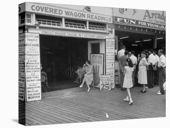 Fortune Teller Booth Next to a Penny Arcade on the Boardwalk in the Resort and Convention City-Alfred Eisenstaedt-Premier Image Canvas