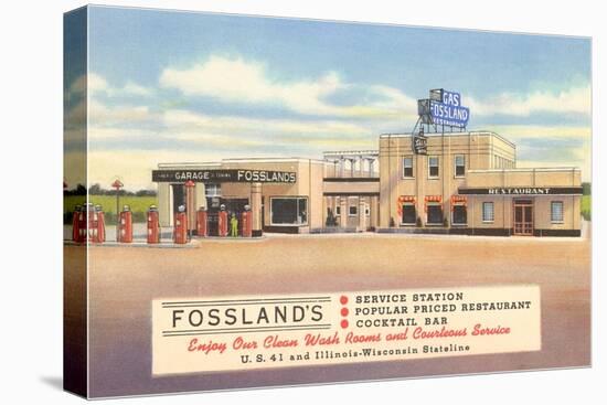 Fossland's Service Station-null-Stretched Canvas