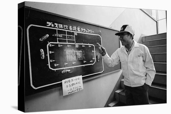Founder of Honda, Soichura Honda Pointing to Car Race Model, Tokyo, Japan, 1967-Takeyoshi Tanuma-Premier Image Canvas