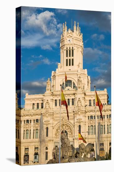 Fountain and Cybele Palace, Formerly the Palace of Communication, Plaza De Cibeles, Madrid, Spain-Martin Child-Premier Image Canvas