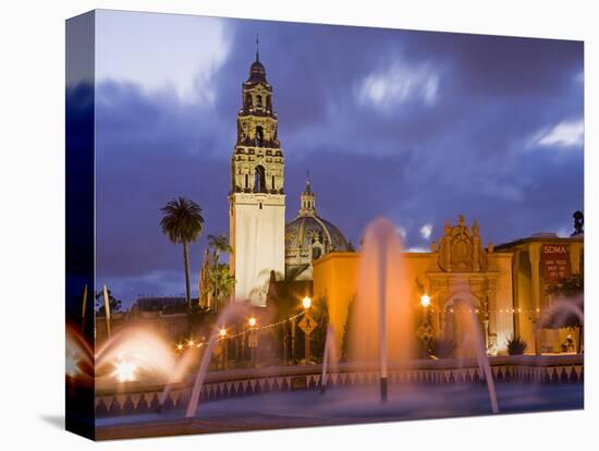 Fountain and Museum of Man in Balboa Park, San Diego, California-null-Premier Image Canvas