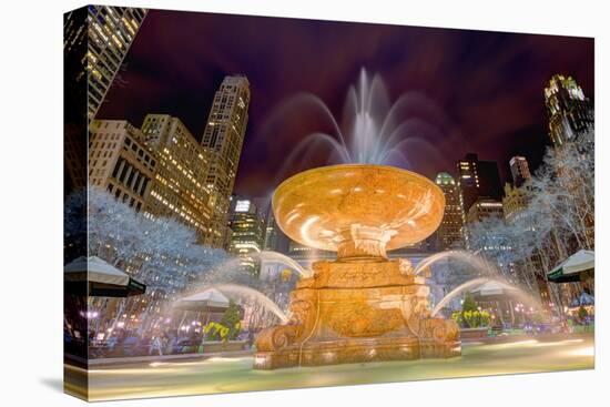 Fountain in Bryant Park in New York City.-SeanPavonePhoto-Premier Image Canvas