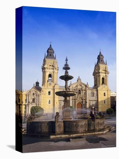 Fountain in Front of the Cathedral in Lima, Peru, South America-Charles Bowman-Premier Image Canvas