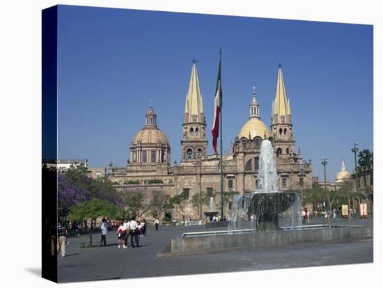 Fountain in Front of the Christian Cathedral in Guadalajara, Jalisco, Mexico, North America-Michelle Garrett-Premier Image Canvas