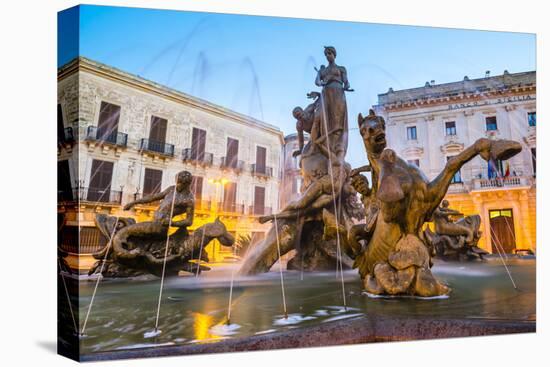 Fountain of Artemis in Archimedes Square (Piazza Archimede) at Night-Matthew Williams-Ellis-Premier Image Canvas