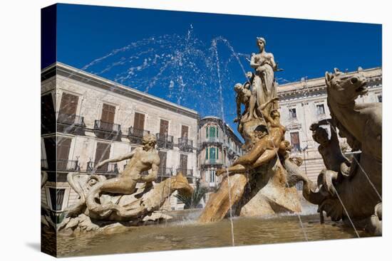 Fountain of Diana on the Tiny Island of Ortygia, UNESCO World Heritage Site, Syracuse-Martin Child-Premier Image Canvas