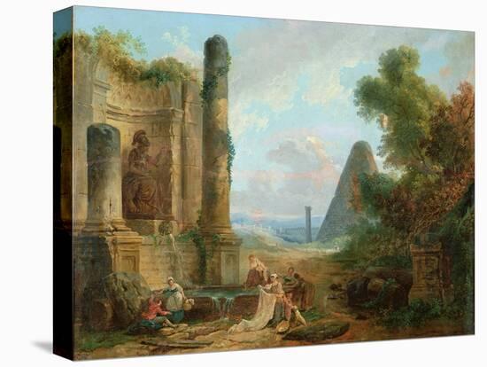 Fountain of Minerva, Rome, 1772-Hubert Robert-Premier Image Canvas