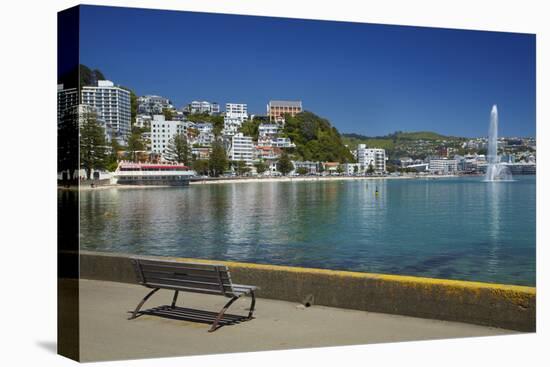 Fountain, Oriental Bay, Wellington, North Island, New Zealand-David Wall-Premier Image Canvas