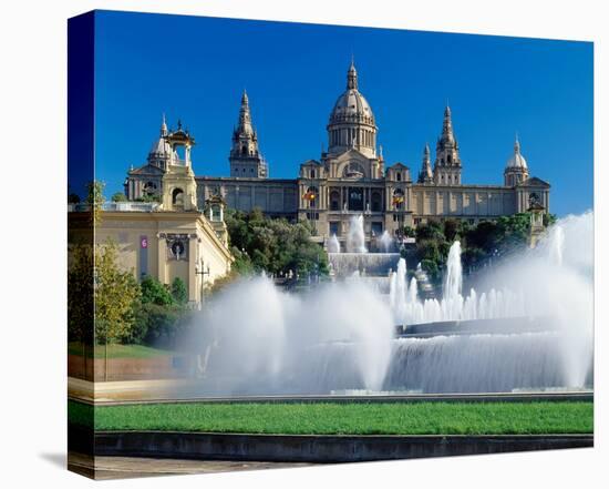 Fountains Natl Museum Barcelona-null-Stretched Canvas