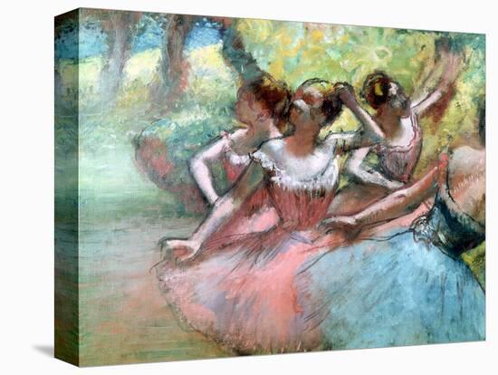 Four Ballerinas on the Stage-Edgar Degas-Premier Image Canvas