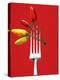 Four Chili Peppers on a Fork-Marc O^ Finley-Premier Image Canvas