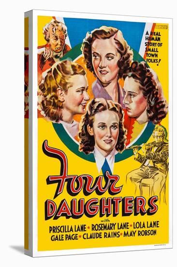Four Daughters, Gale Page, Rosemary Lane, Priscilla Lane, Lola Lane, 1938-null-Stretched Canvas