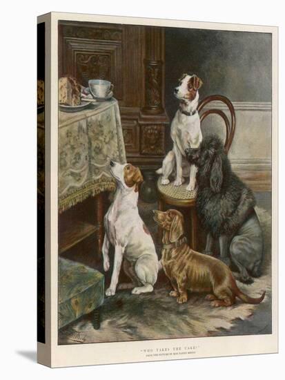 Four Dogs Lust after Their Owners' Food-Fanny Moody-Premier Image Canvas