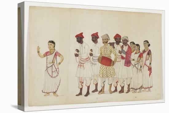 Four Female Dancers in Procession with Musicians, C.1830-null-Premier Image Canvas