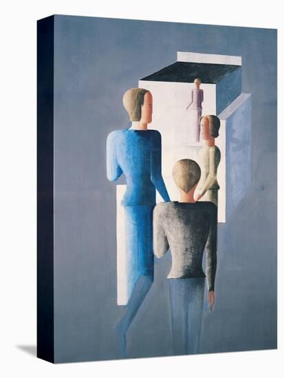 Four Figures and a Cube, 1928-Oskar Schlemmer-Premier Image Canvas