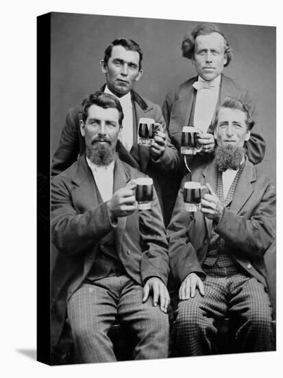 Four Guys and their Mugs of Beer, Ca. 1880-null-Premier Image Canvas