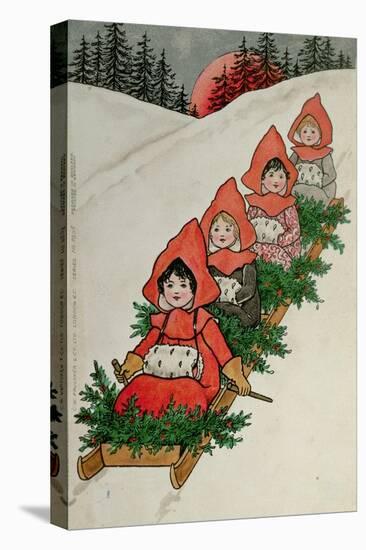 Four Little Girls on a Sledge-Florence Hardy-Premier Image Canvas