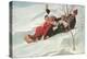 Four People on a Toboggan-null-Stretched Canvas