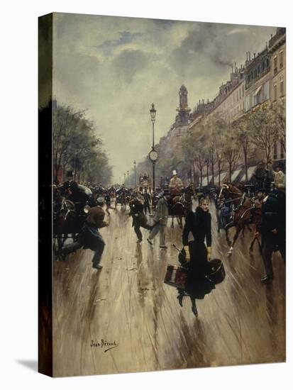 Four Pm at the Carrefour Drouot and the Grand Boulevard, C.1895-Jean Béraud-Premier Image Canvas