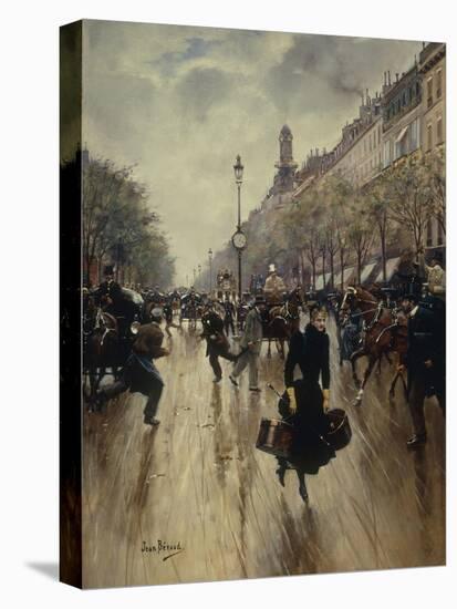 Four PM at the Carrefour Drouot and the Grand Boulevard-Jean Béraud-Premier Image Canvas