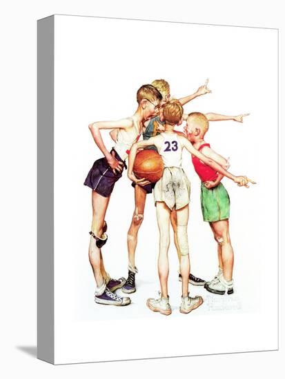Four Sporting Boys: Basketball-Norman Rockwell-Premier Image Canvas