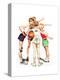 Four Sporting Boys: Basketball-Norman Rockwell-Premier Image Canvas