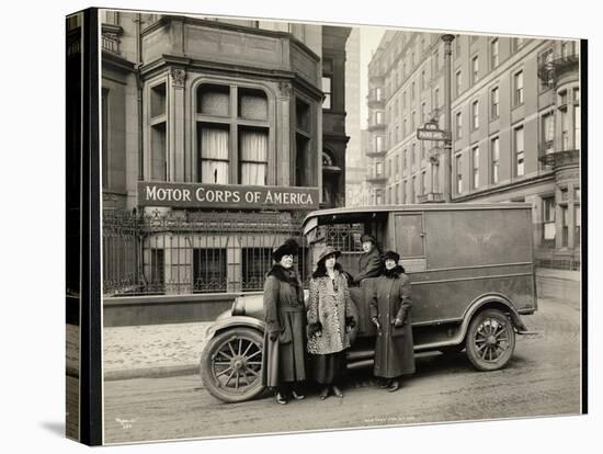 Four Women of the Motor Corps of America Standing in Front of an Ambulance (One Woman in Driver's…-Byron Company-Premier Image Canvas