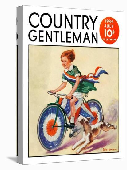 "Fourth of July Bike Ride," Country Gentleman Cover, July 1, 1934-John Drew-Premier Image Canvas