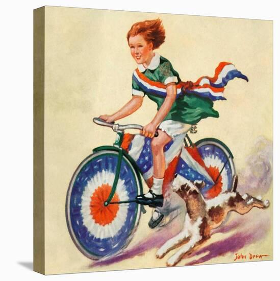 "Fourth of July Bike Ride,"July 1, 1934-John Drew-Premier Image Canvas