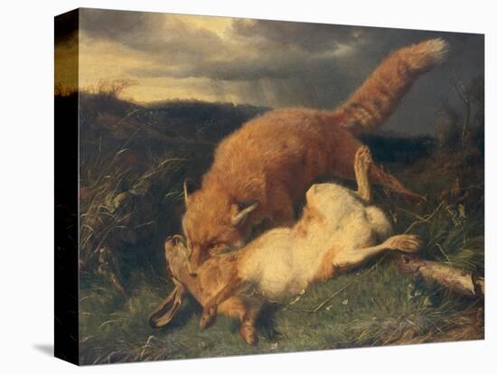 Fox and Hare, 1866-Johann Baptist Hofner-Premier Image Canvas