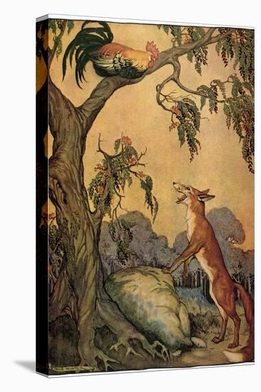 Fox and Rooster in Tree, 1919-Milo Winter-Premier Image Canvas