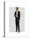 Fox in Evening Suit Full-Fab Funky-Stretched Canvas