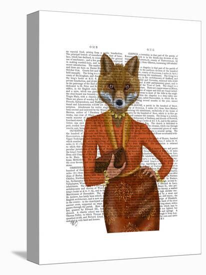 Fox in Orange, Portrait-Fab Funky-Stretched Canvas