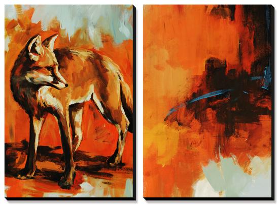 Fox Trost and Red Tail-Sydney Edmunds-Stretched Canvas