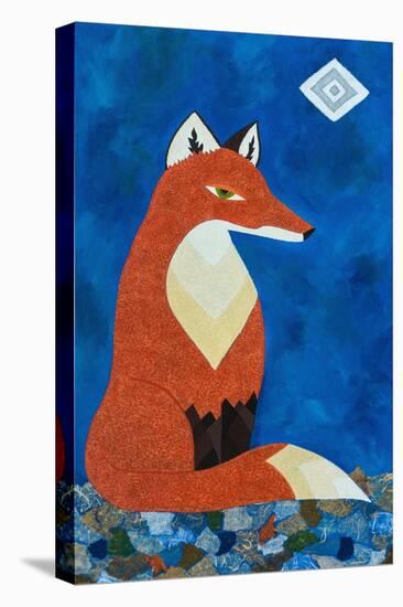 Fox under Diamond Moon-Casey Craig-Stretched Canvas