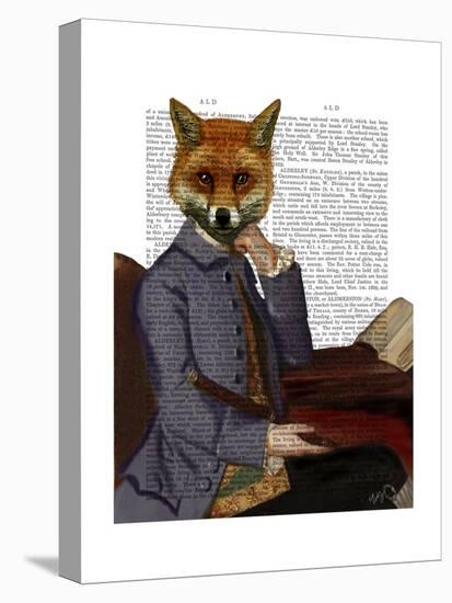 Fox with Flute-Fab Funky-Stretched Canvas