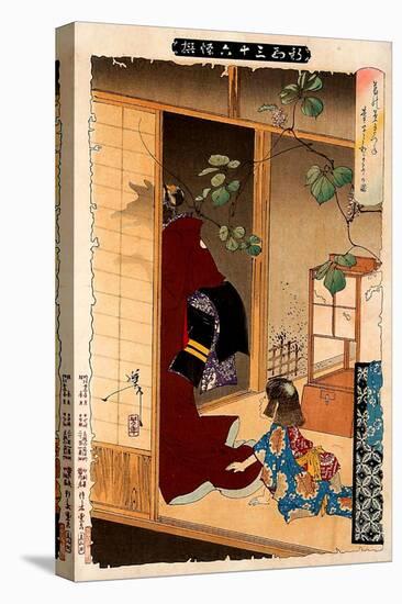 Fox Woman Leaving Her Child, Thirty-Six Transformations-Yoshitoshi Tsukioka-Premier Image Canvas