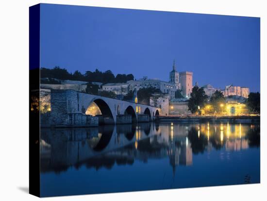 France, Avignon, Cityscape, Pont St. Benezet, Palais De Papes, Evening-Thonig-Premier Image Canvas