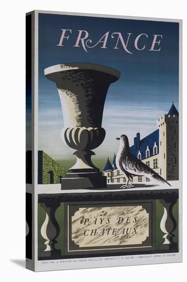 France, Country of Chateau, French Travel Poster-null-Premier Image Canvas