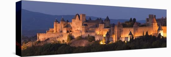 France, Languedoc-Rousillon, Carcassonne; the Fortifications of Carcassonne at Dusk-Katie Garrod-Premier Image Canvas