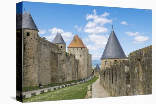 France, Languedoc-Roussillon. Chateau De Carcassonne. City Walls and Gates-Emily Wilson-Premier Image Canvas