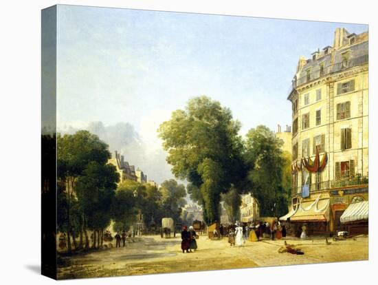 France, Paris, Boulevard Des Capucines at Corner of Rue De La Paix, 1823-Constantin Alajalov-Premier Image Canvas