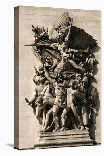 France. Paris. Triumphal Arch. Depart of 1792. La Marseillaise Personified on the Arc De Triomphe. -null-Premier Image Canvas